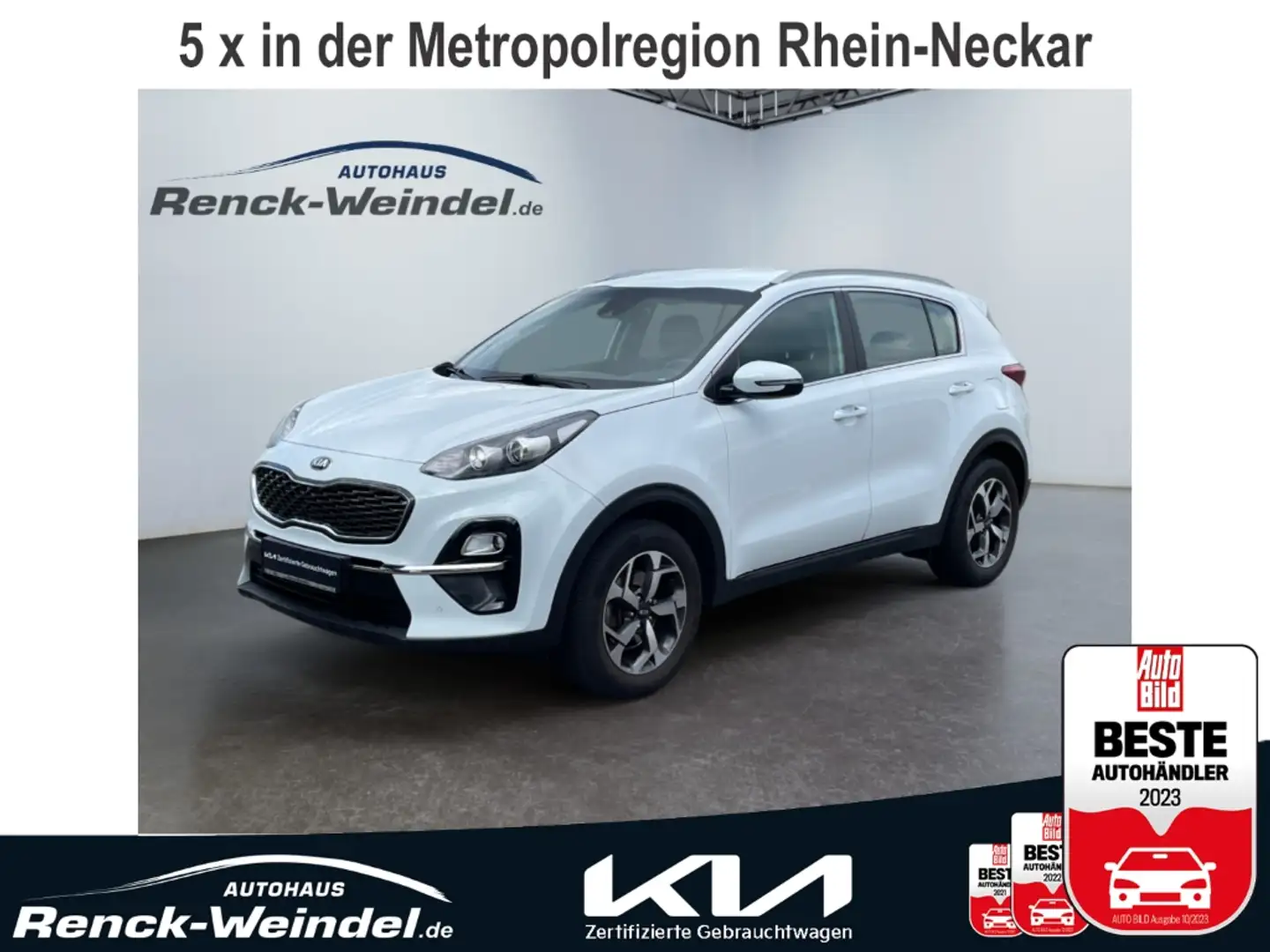 Kia Sportage Vision 1.6 2WD Navi Klimaautom Temp PDCv+h SHZ BT Wit - 1