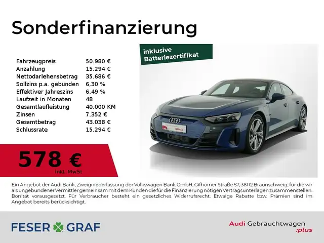Audi e-tron GT Luft/air,HUD,B&O,Kameras,Leder,Navi