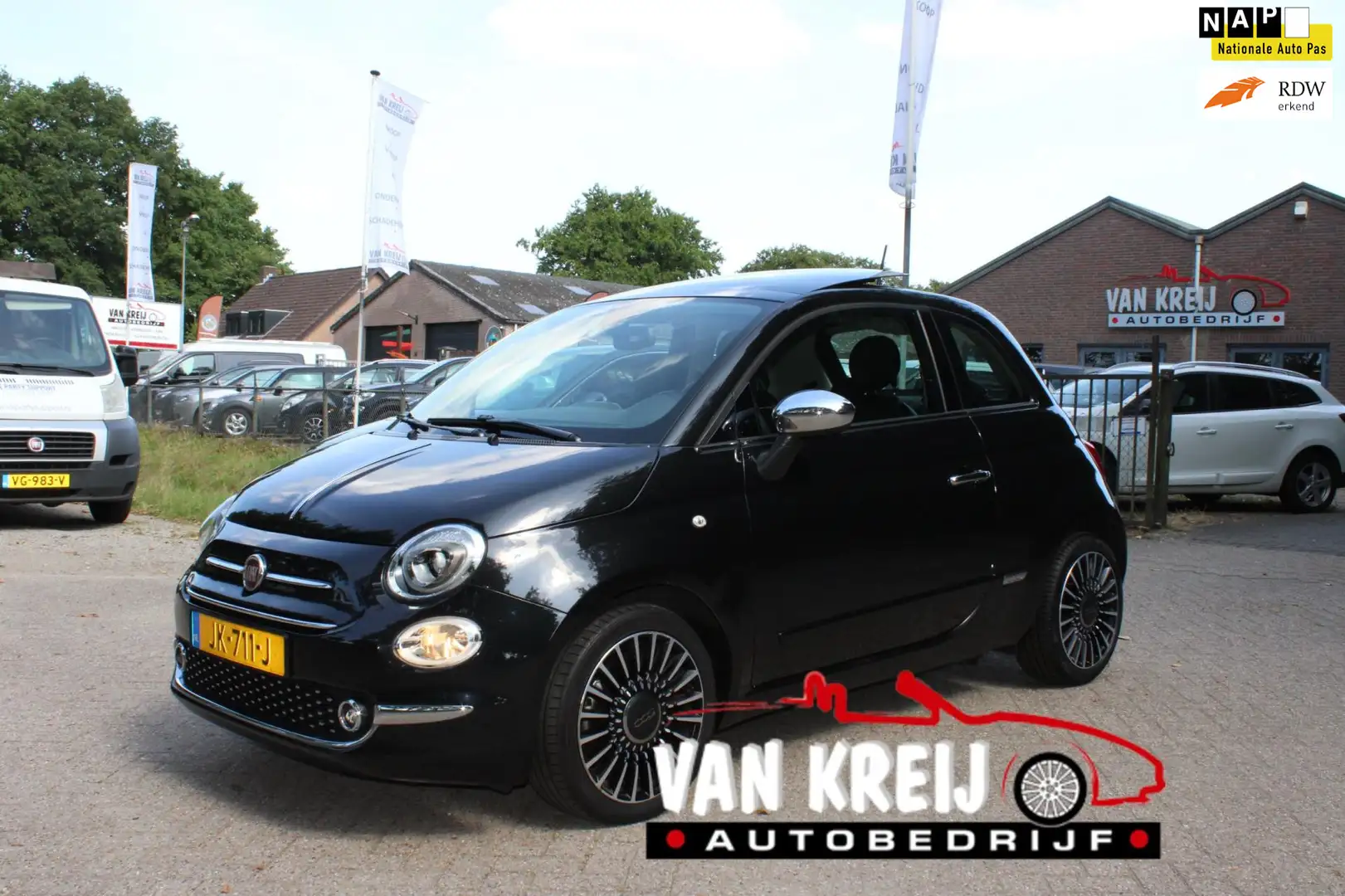 Fiat 500 1.2 Lounge, Navi, Leder, panorama Pdc, Nap Zwart - 1