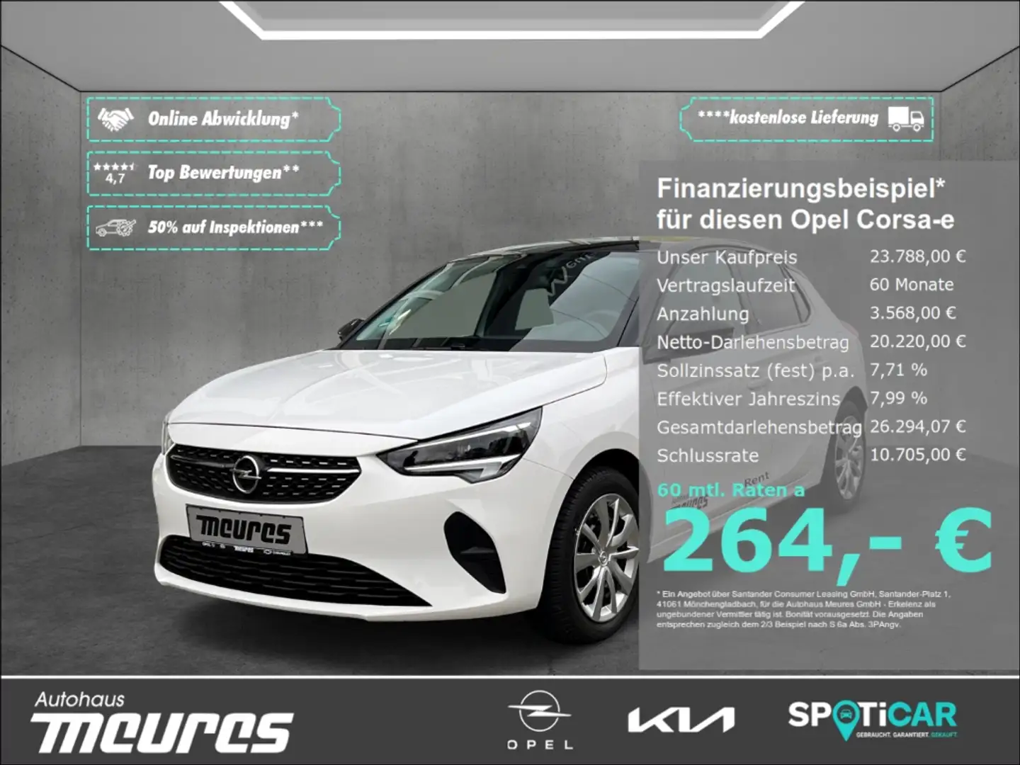 Opel Corsa-e Elegance inkl Winterräder *SOFORT VERFÜGBAR* White - 1