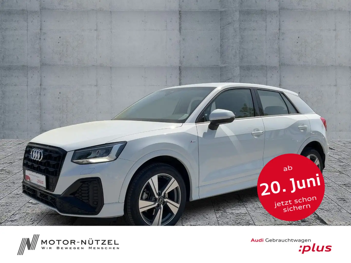Audi Q2 40 TFSI QU S-TR S-LINE LED+NAVI+RFK+ACC+LEDER Weiß - 1