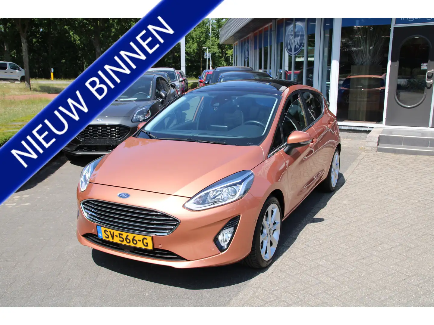Ford Fiesta 1.0 EcoBoost 125 PK Vignale TREKHAAK| PANORAMADAK Orange - 1