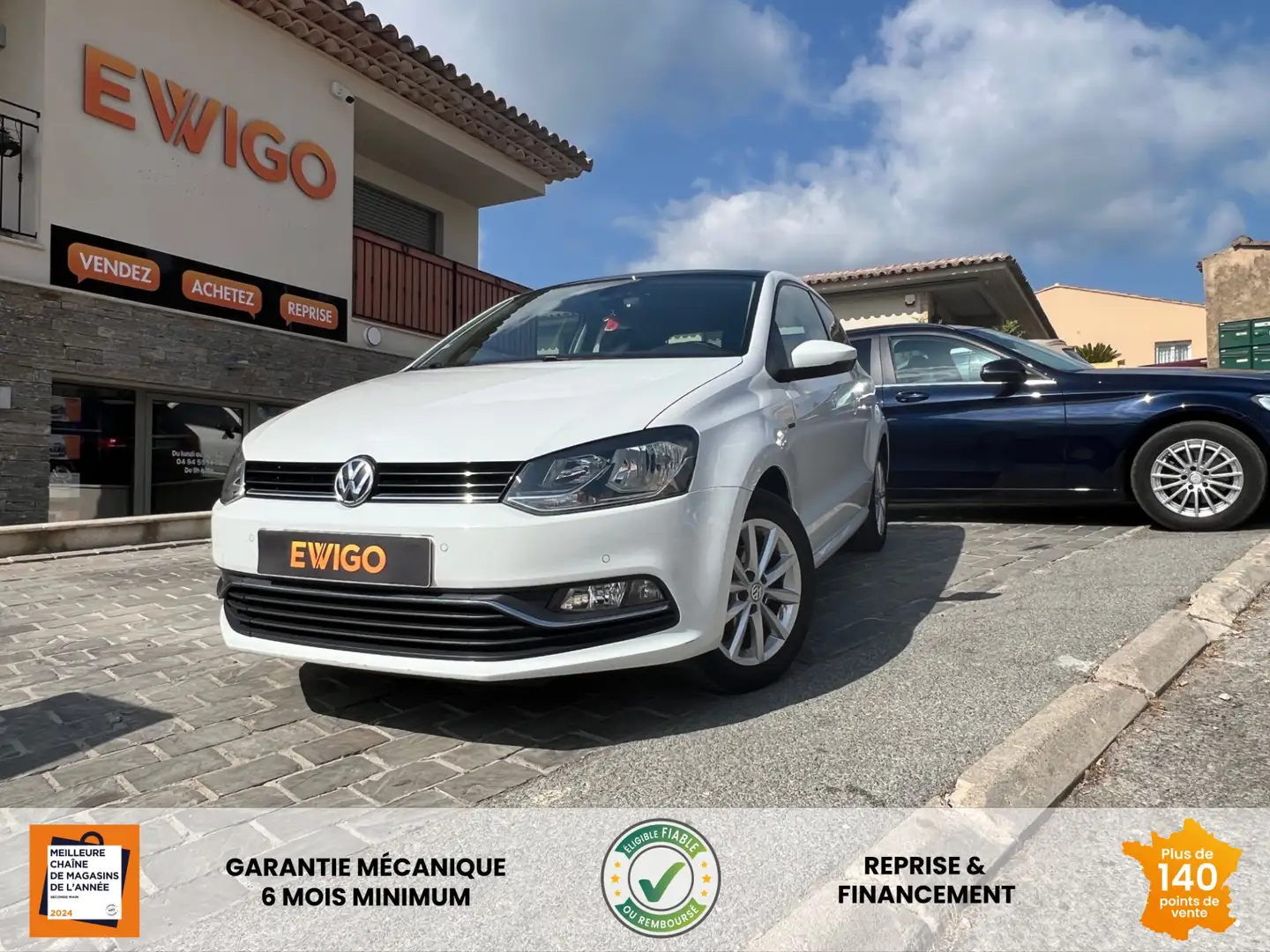 Volkswagen Polo 1.2 TSI 90 BLUEMOTION LOUNGE 1ERE MAIN TOIT OUVRAN Blanc - 1