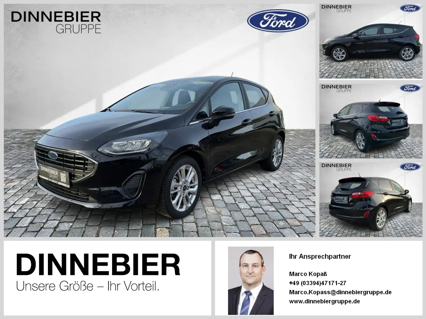 Ford Fiesta Titanium 1.0 l EcoBoost MHEV LED Fernlichtass. Noir - 1