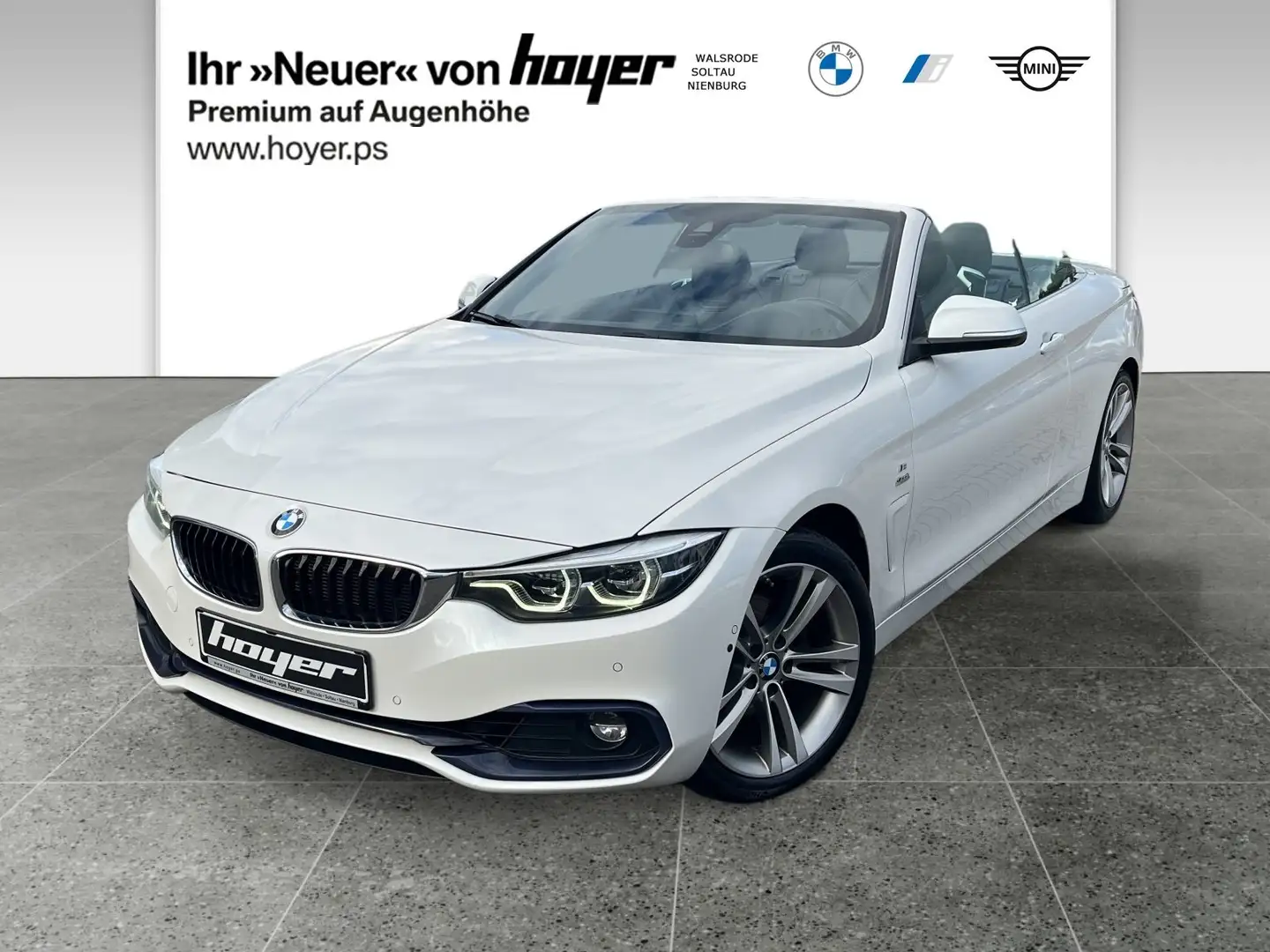 BMW 420 d Cabrio Sport Line Head-Up HK HiFi DAB LED Blanc - 1