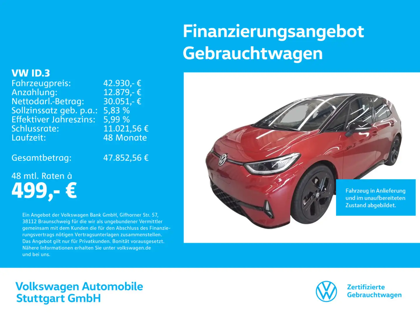 Volkswagen ID.3 GTX Navi AHK Kamera Rot - 1