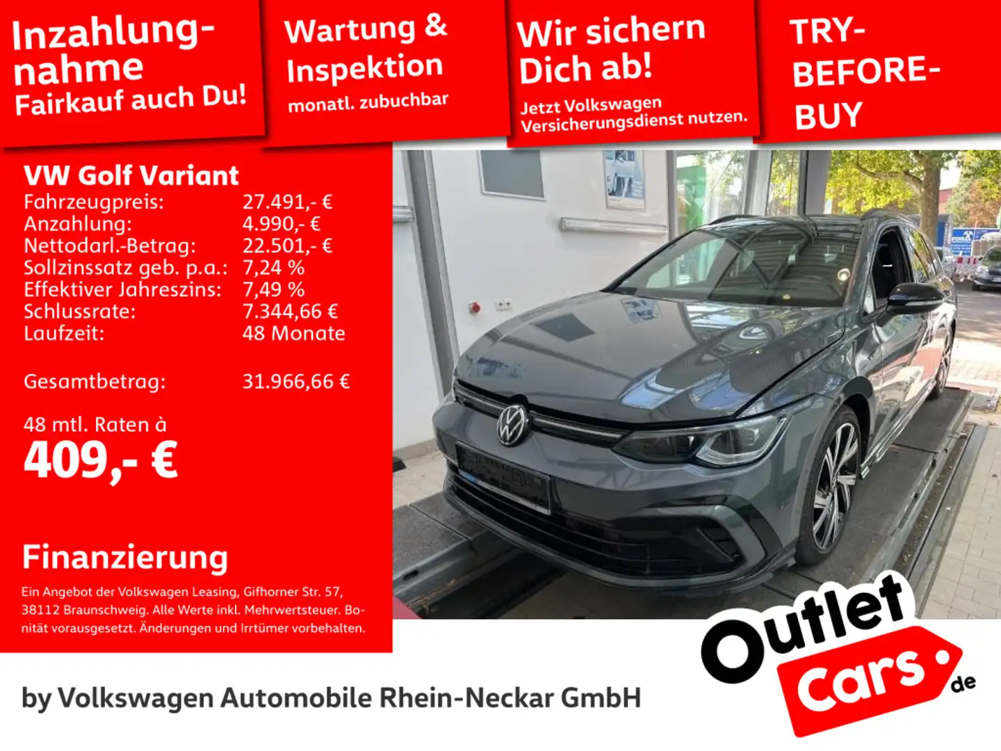 Volkswagen Golf Variant Golf VIII Variant 2.0 TSI R-Line DSG Navi Kamera Grau - 1