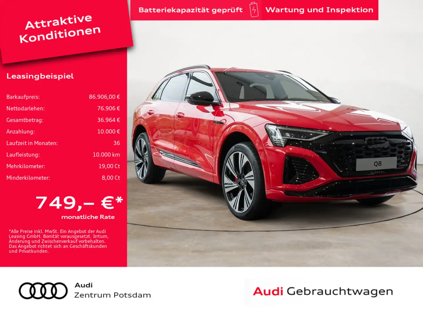 Audi Q8 e-tron Piros - 1