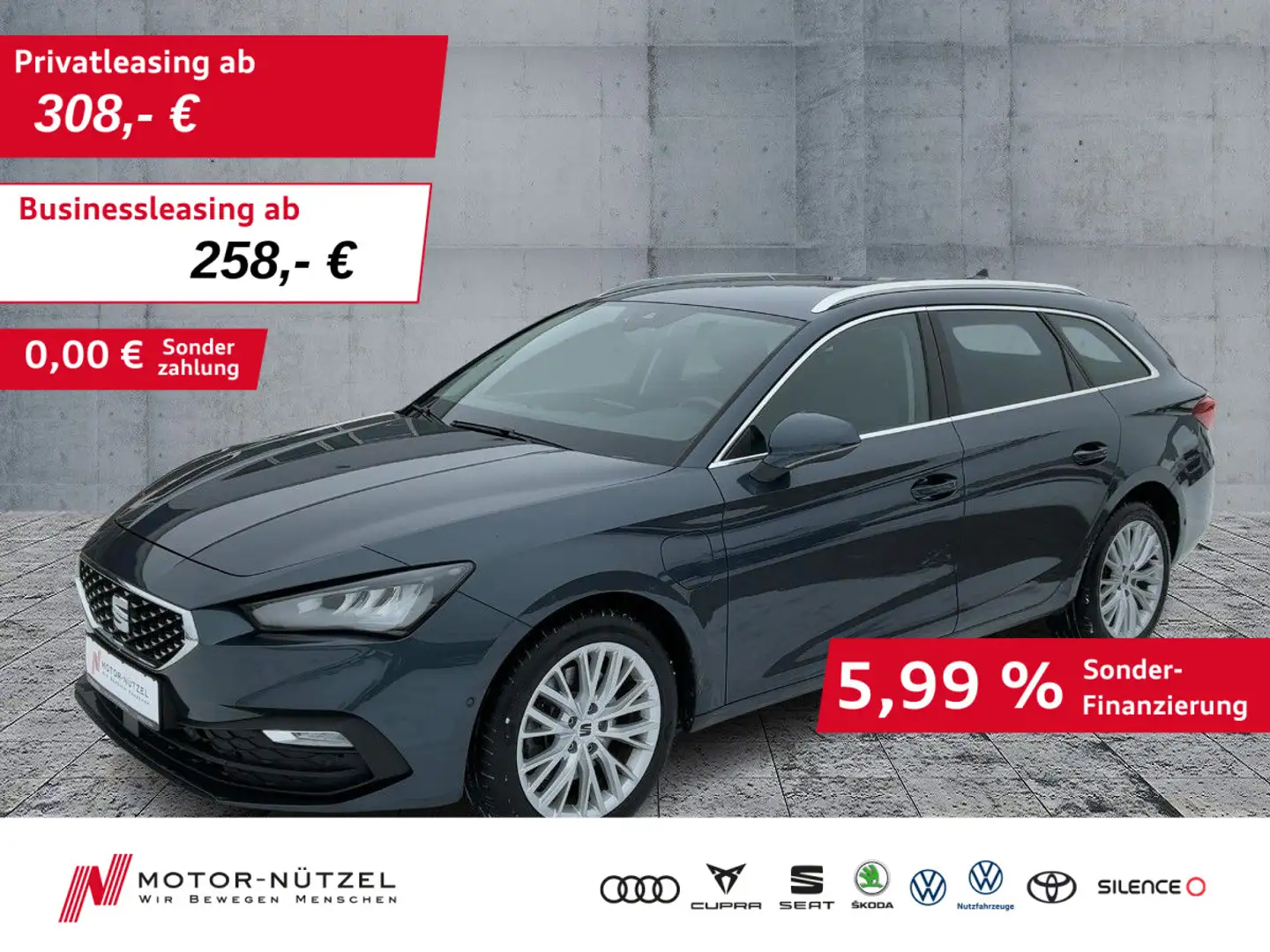 SEAT Leon ST 1.4 TSI eHybrid LED+ACC+AHK+NAVI+SHZ+RFK Grau - 1