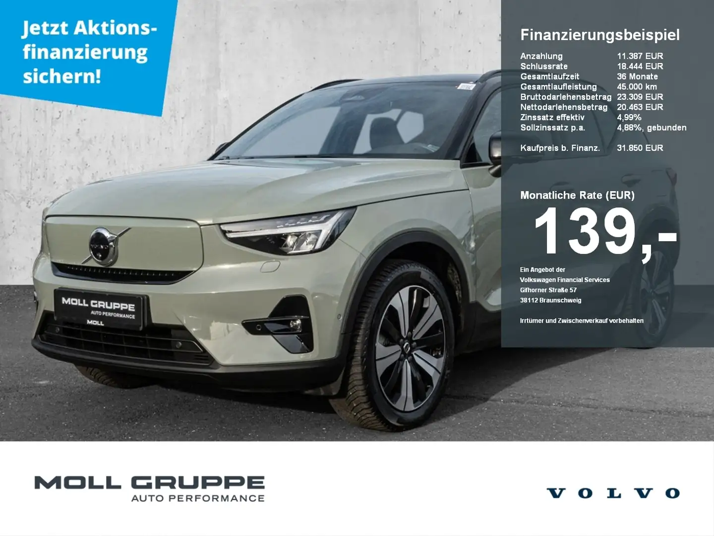 Volvo XC40 P8 Pure Electric 2WD Ultimate Recharge Pano LED 36 Verde - 1