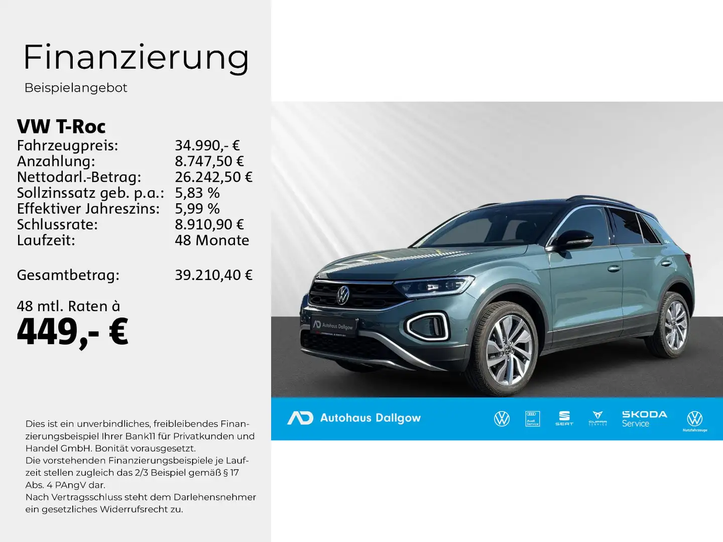 Volkswagen T-Roc GOAL 1.5 l TSI 150 PS*DSG LED+PDC+Navi+RFK Blau - 2