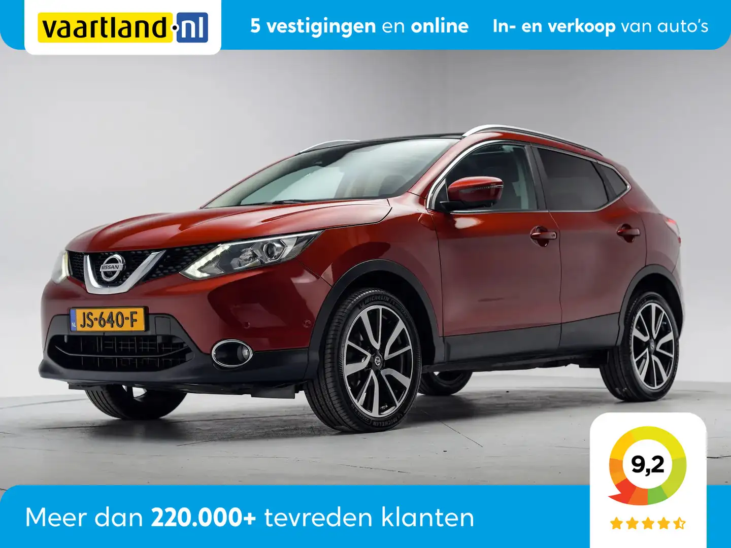 Nissan Qashqai 1.6 163pk Tekna [ Panorama Leder Navi Trekhaak ] Rot - 1