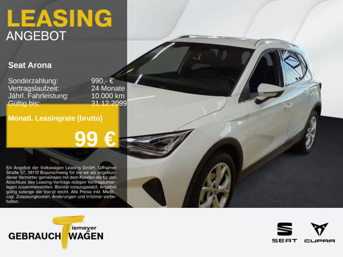 SEAT Arona 1.0 TSI DSG FR SIDE-ASSIST LED NAVI VIRTUA Weiß - 1