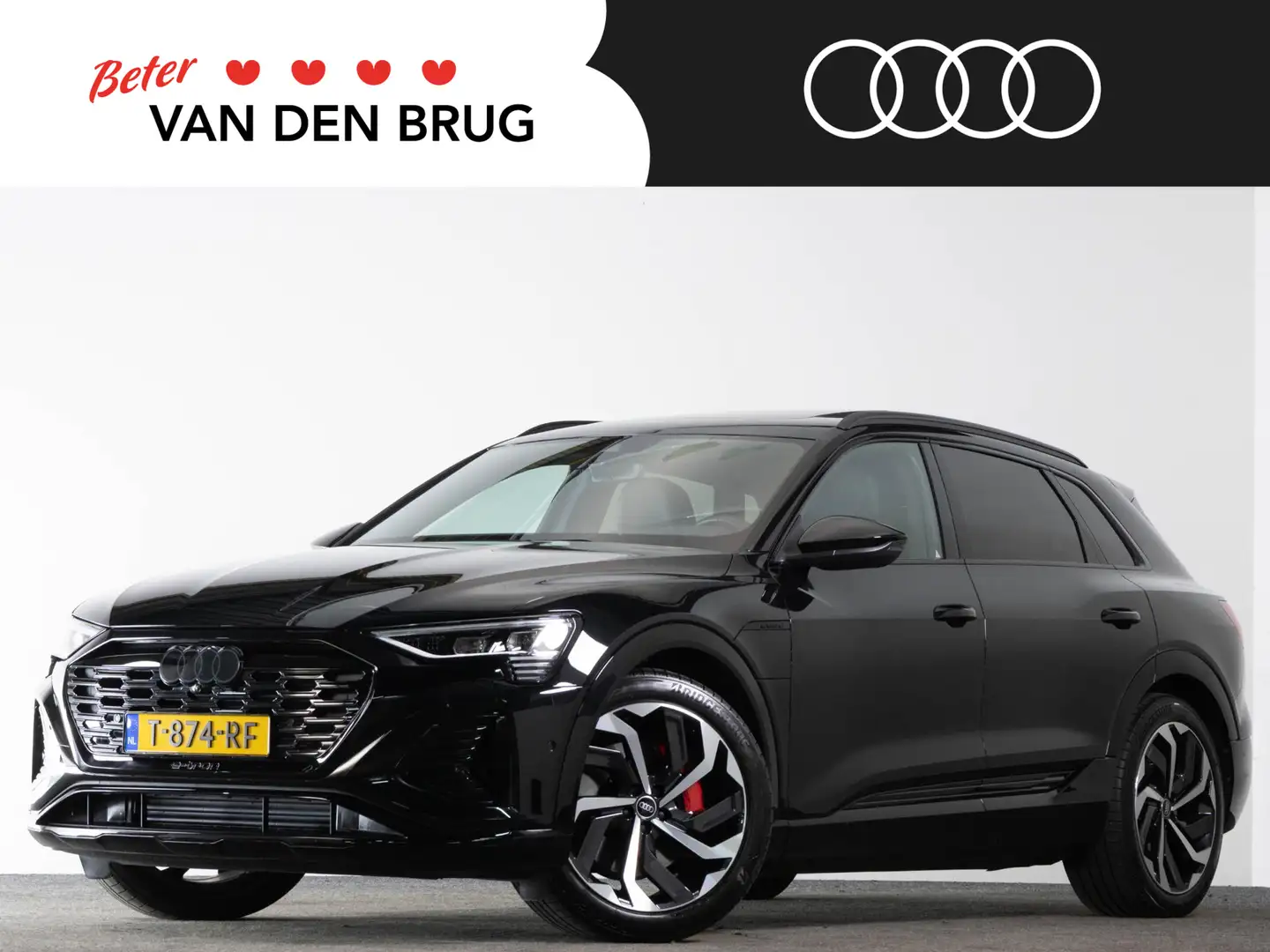 Audi Q8 e-tron S-Line 50 QUATTRO 95 kWh 340 PK | Matrix LED | Pan Zwart - 1