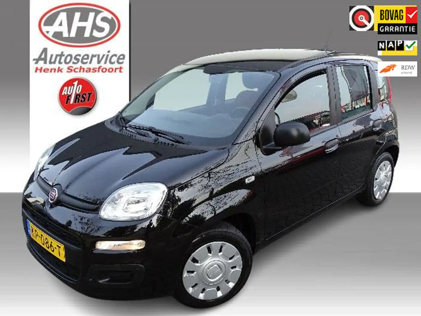 Fiat Panda 1.2 Popstar, 4 cilinder, NL auto Zwart - 1