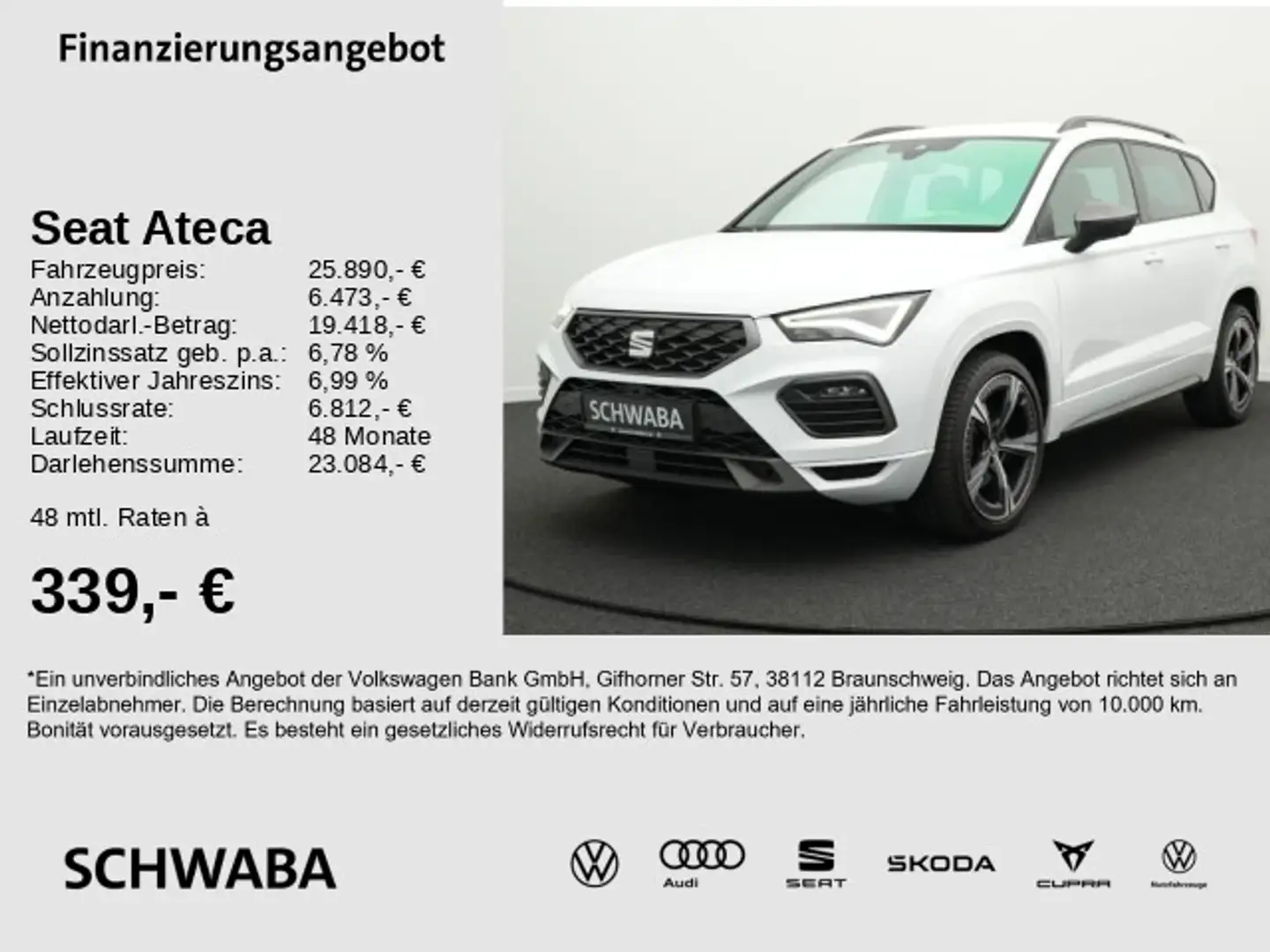 SEAT Ateca 1,5 TSI DSG ACT FR *Navi*LED*SHZ* Blanc - 1