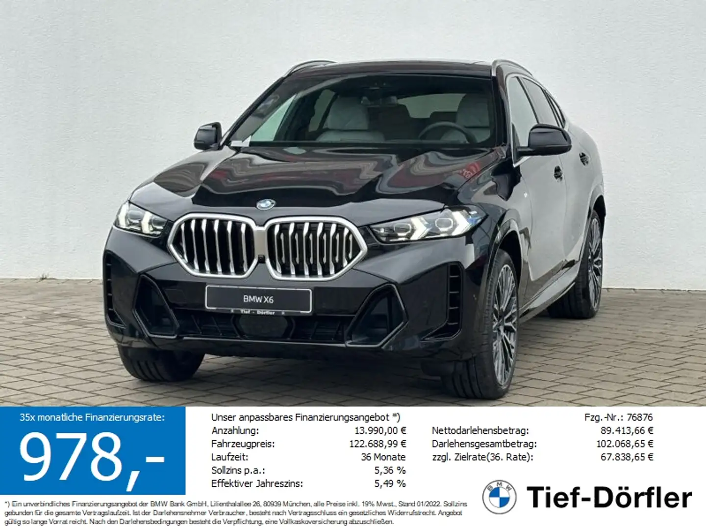 BMW X6 xDrive30d M Sport *Sonderaktion* PANO/AHK Black - 1