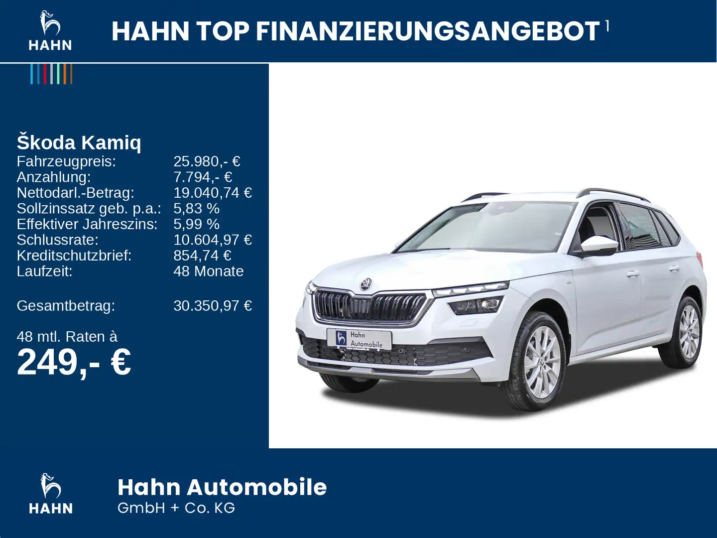 Skoda Kamiq Tour 1.5 TSI ACC Navi 26% PREISVORTEIL Weiß - 2