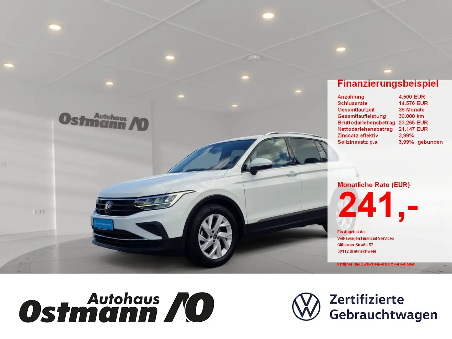Volkswagen Tiguan 1.5 TSI BMT Active Matrix ACC AHK KlimaA Weiß - 1