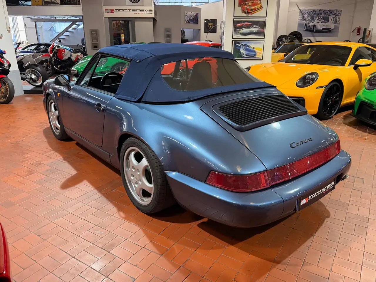 Porsche 911 964 Cabrio-Baltic Blu-Pelle Blu-Capote Blu, foto 4