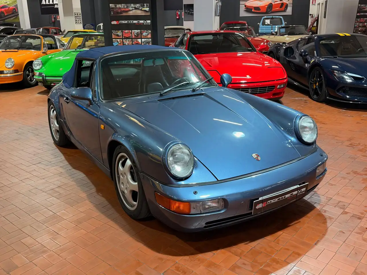 Porsche 911 964 Cabrio-Baltic Blu-Pelle Blu-Capote Blu, foto 1