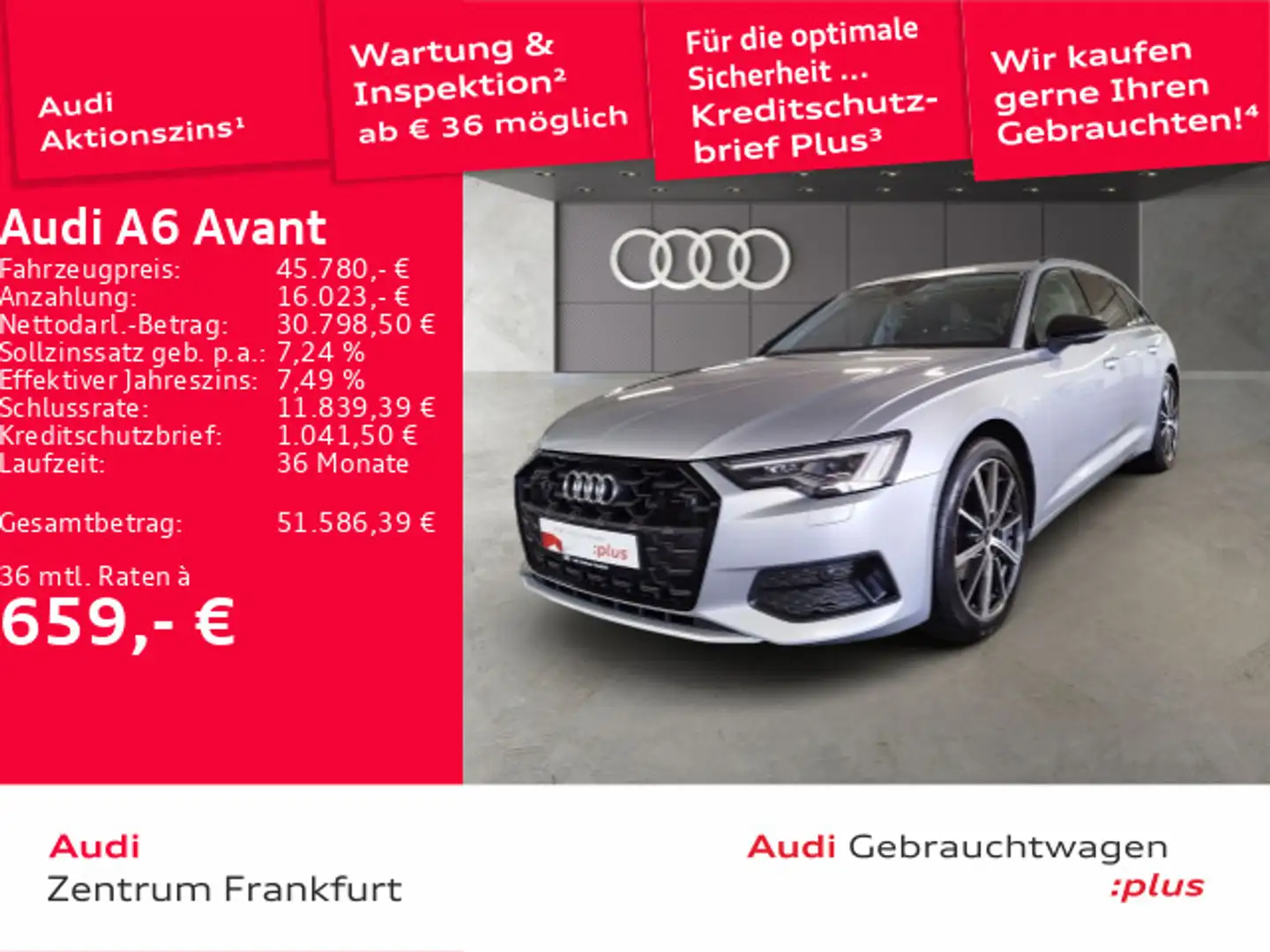 Audi A6 35 TDI advanced S tronic Matrix-LED Nav Silber - 1