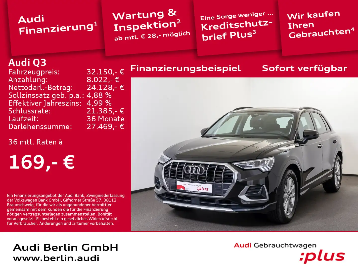 Audi Q3 advanced 45 TFSI qu.S tr. LED SONOS NAVI Schwarz - 1