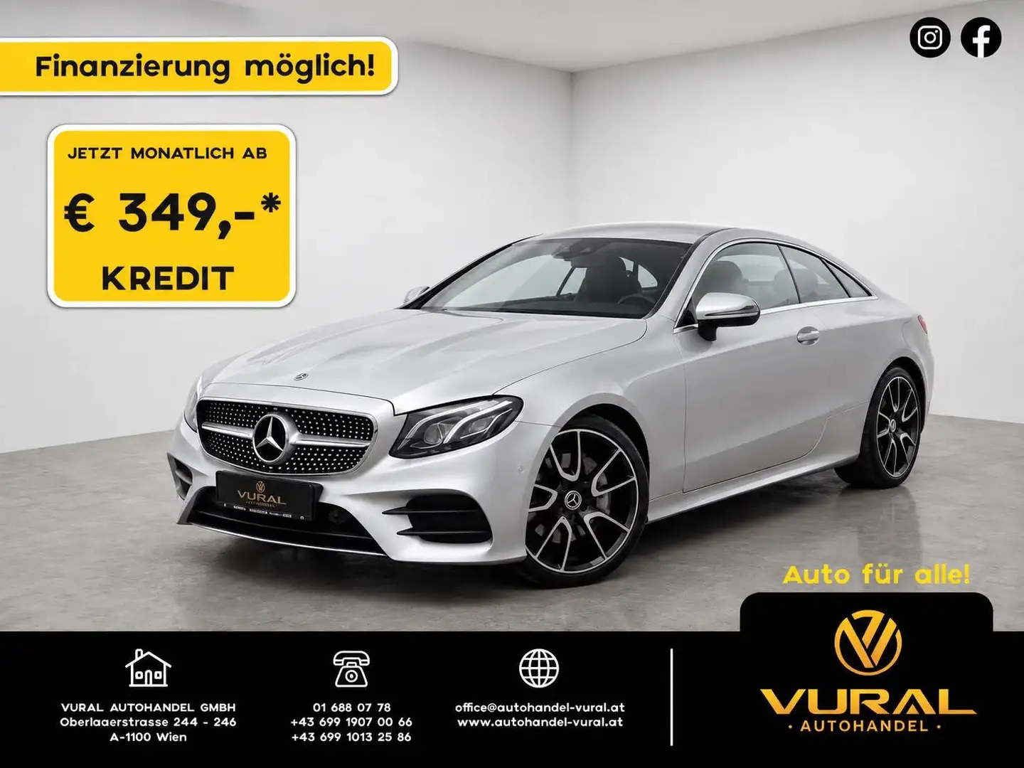 Mercedes-Benz E 220 d Coupe AMG-Line | Kamera | Burmester Soundsystem | Multibeam LED | Grau - 1