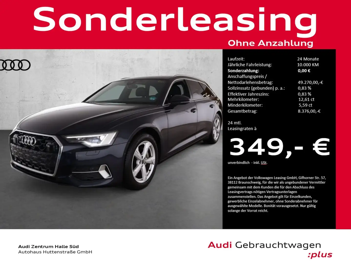 Audi A6 Avant 40 TDI qu advanced MATRIX PANO LEDER AHK Blau - 1