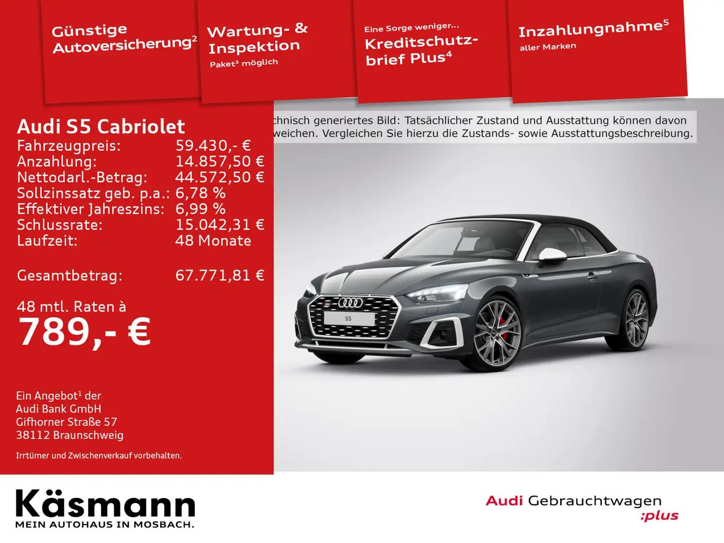 Audi S5 quattro MATRIX KAM ACC NAV SHZ VIRT Grau - 1