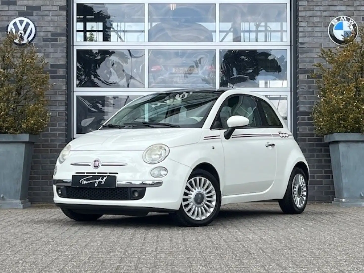 Fiat 500 1.2 NAKED AIRCO PANO PDC Blanc - 1