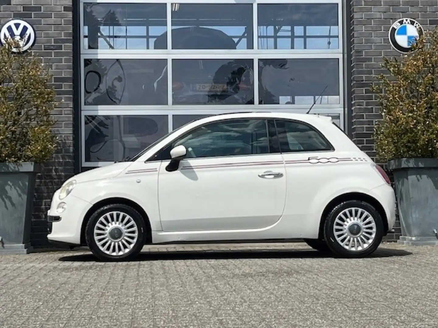 Fiat 500 1.2 NAKED AIRCO PANO PDC Blanc - 2