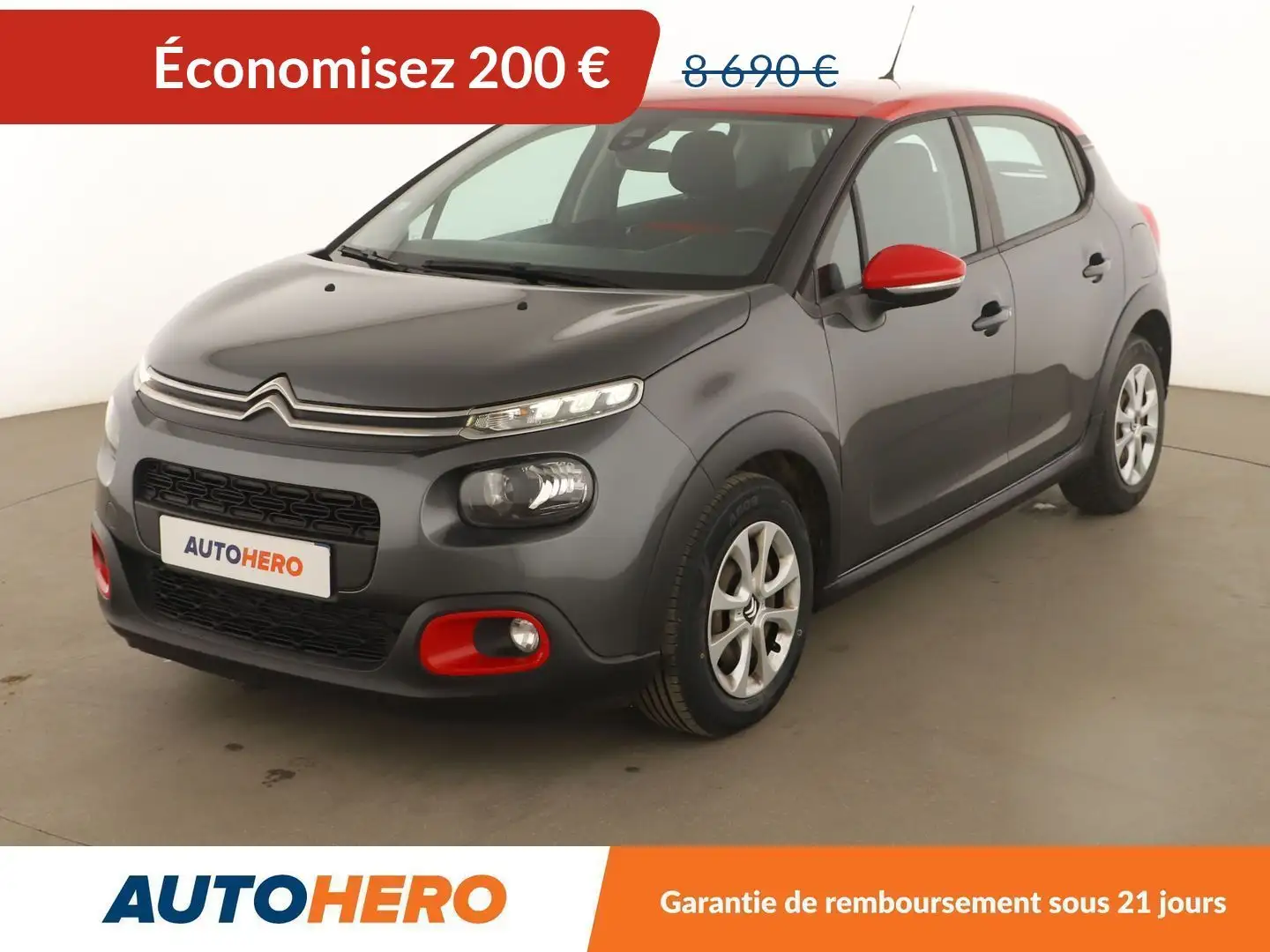 Citroen C3 1.6 Blue-HDi Feel Gris - 1