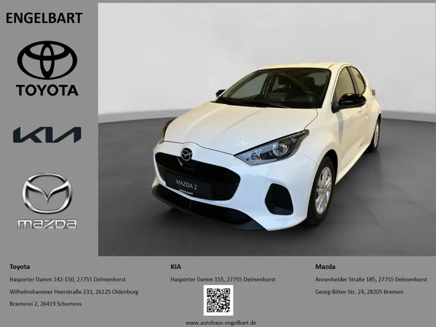 Mazda 2 Centre-Line 1.5 EU6e ACC Apple CarPlay Android Aut Weiß - 1