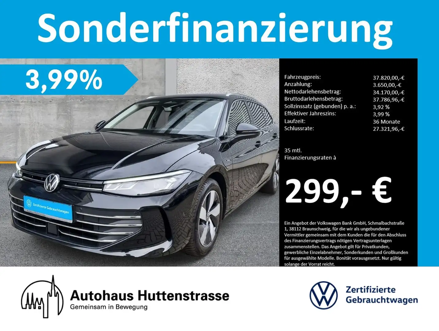 Volkswagen Passat Variant 1.5 eHybrid Business KAMERA AHK Schwarz - 1