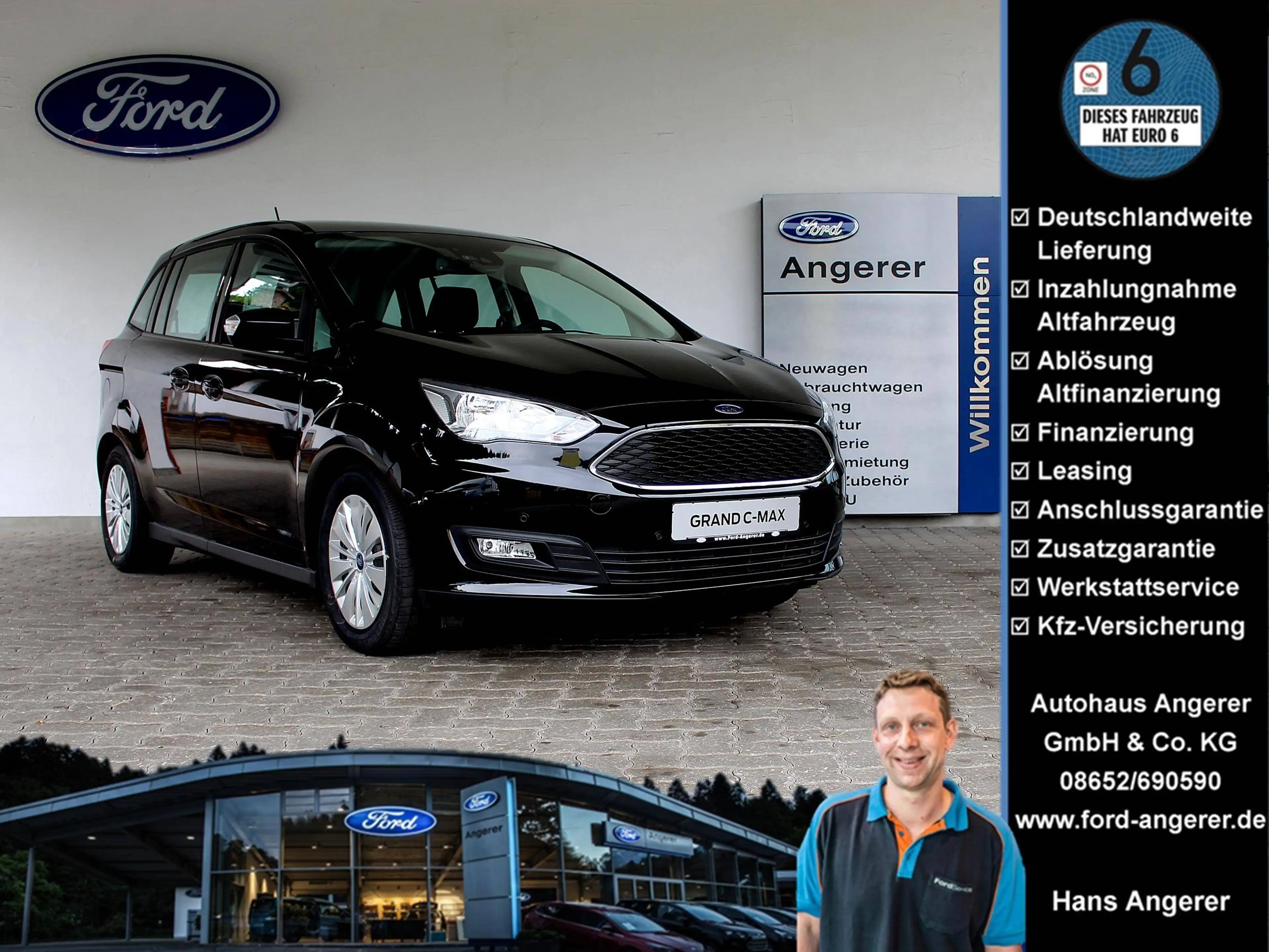 Ford Grand C-Max Cool&Connect Navi,SYNC3,Touch,BT,USB,LED,PDC,Kamera,WinPak,AHK,Klima,Garantie,Wartung+Tüv neu,8-fach