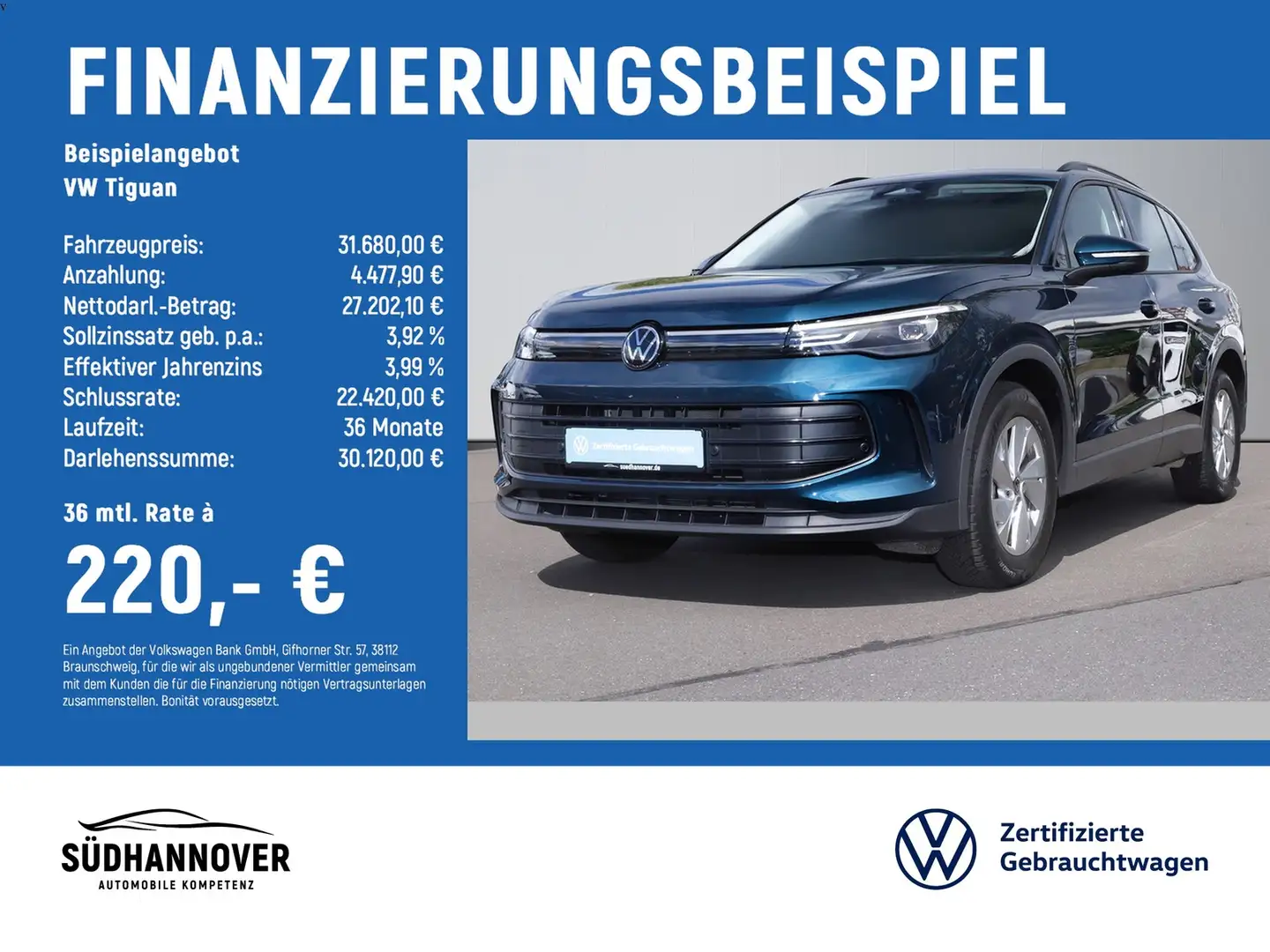 Volkswagen Tiguan 1.5 eTSI DSG AHK+NAVI+LED+SHZ+PDC+KAMERA Blauw - 2