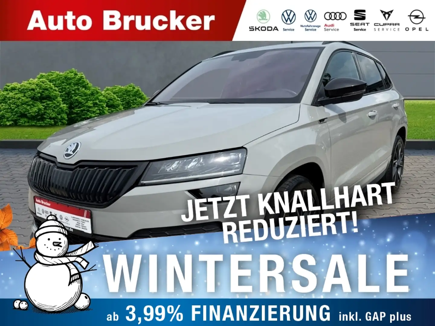 Skoda Karoq Sportline 4x4 2.0 TSI+Standheizung+Anhängerkupplun Grau - 1