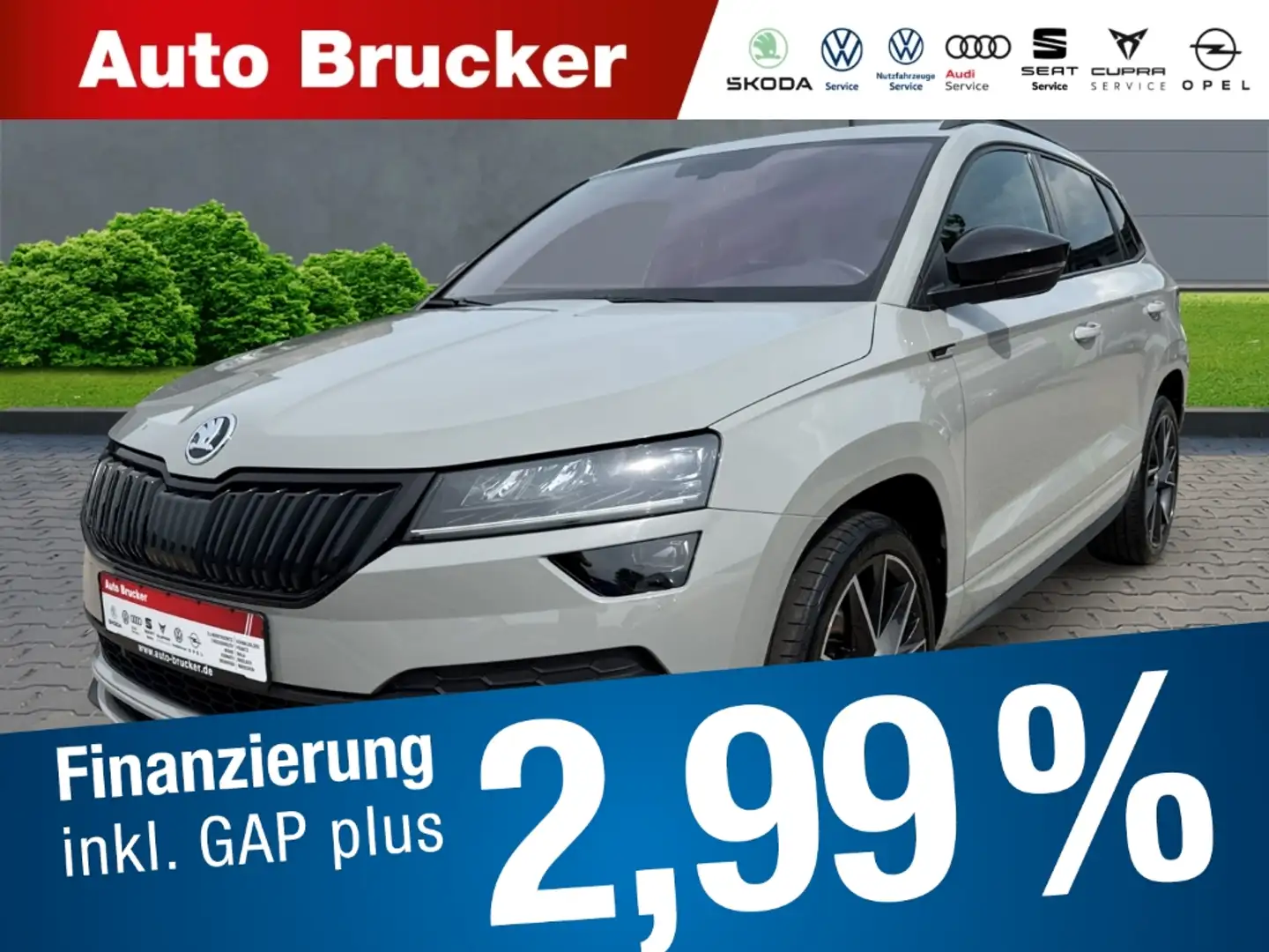 Skoda Karoq Sportline 4x4 2.0 TSI+Standheizung+Anhängerkupplun Grau - 1