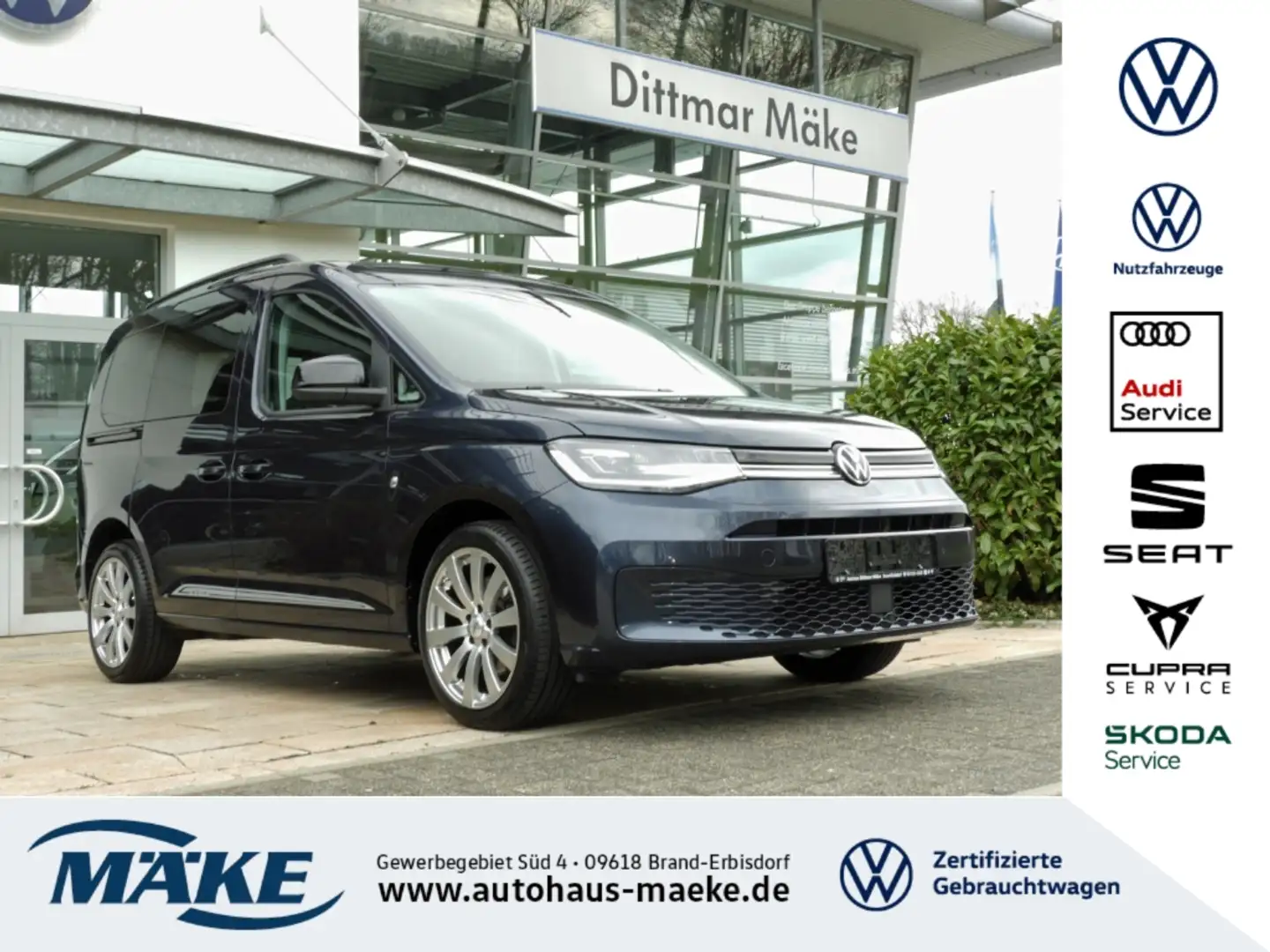 Volkswagen Caddy Move 2.0 TDI 5-Sitzer DSG LED Navi AHZV Blau - 1