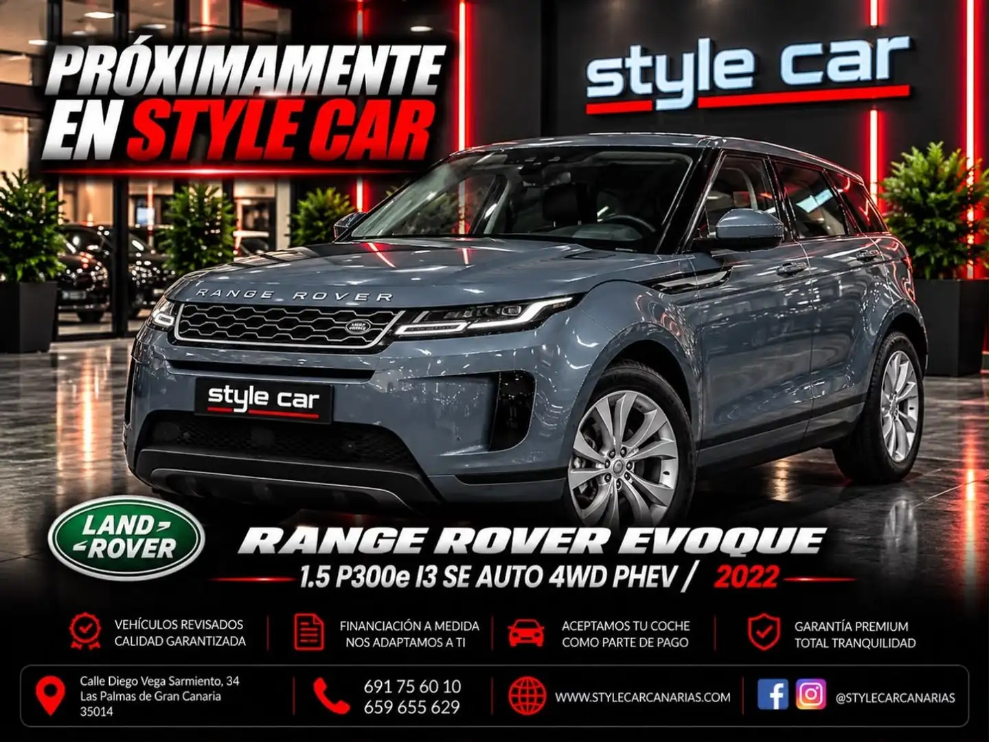 Land Rover Range Rover Evoque 1.5 P300e I3 SE AUTO 4WD PHEV Gris - 2
