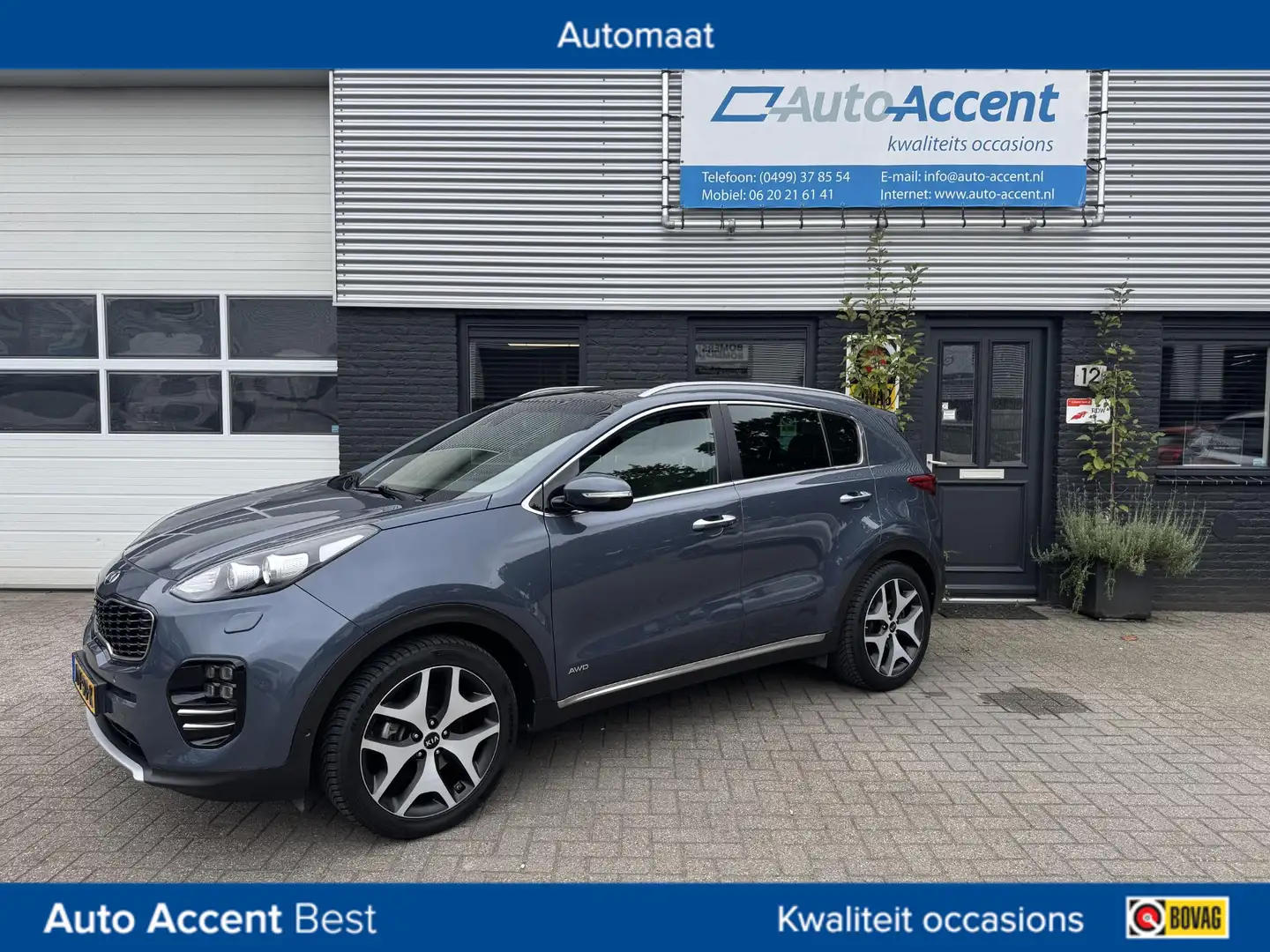 Kia Sportage 1.6 T-GDI 4WD GT-Line Automaat/Pano/Camera/70dkm.. Blauw - 1