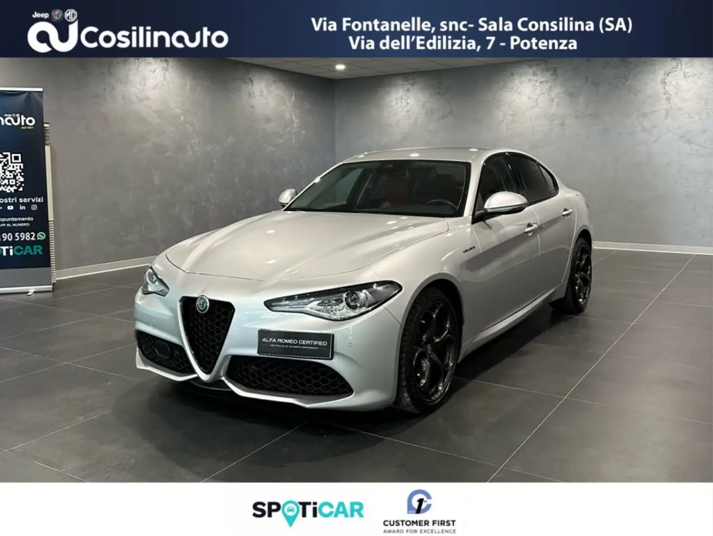 Alfa Romeo Giulia 2.2 Turbodiesel 210 CV AT8 AWD Q4 Veloce Silver - 1