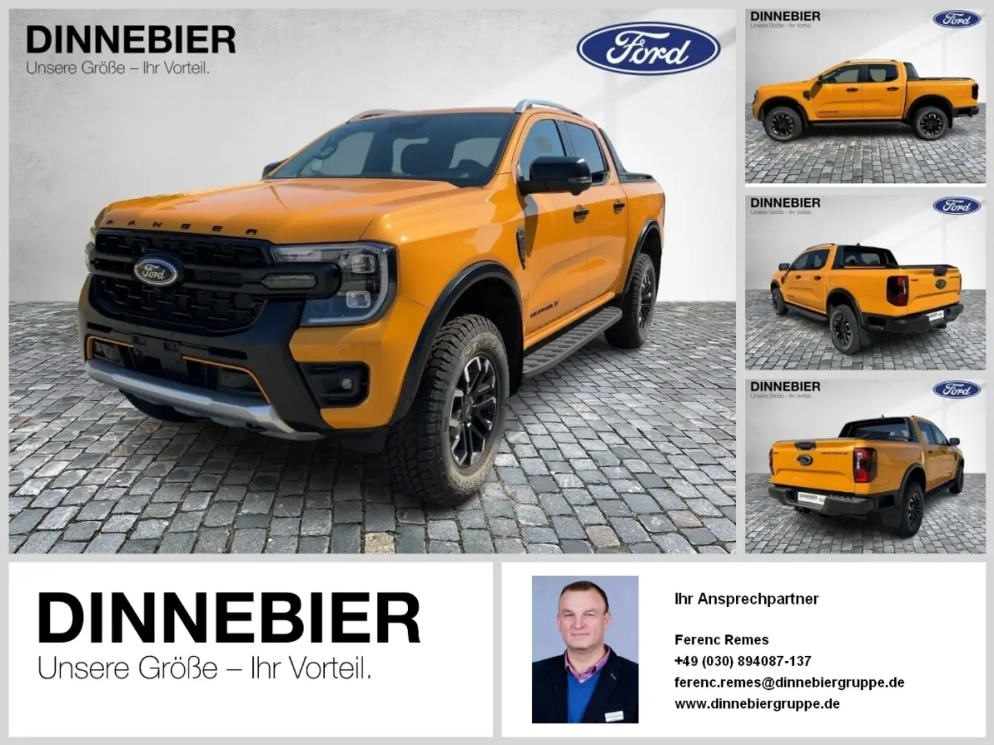 Ford Ranger DoKa 2.0 l EcoBlue Wildtrak X 151 kW Orange - 1