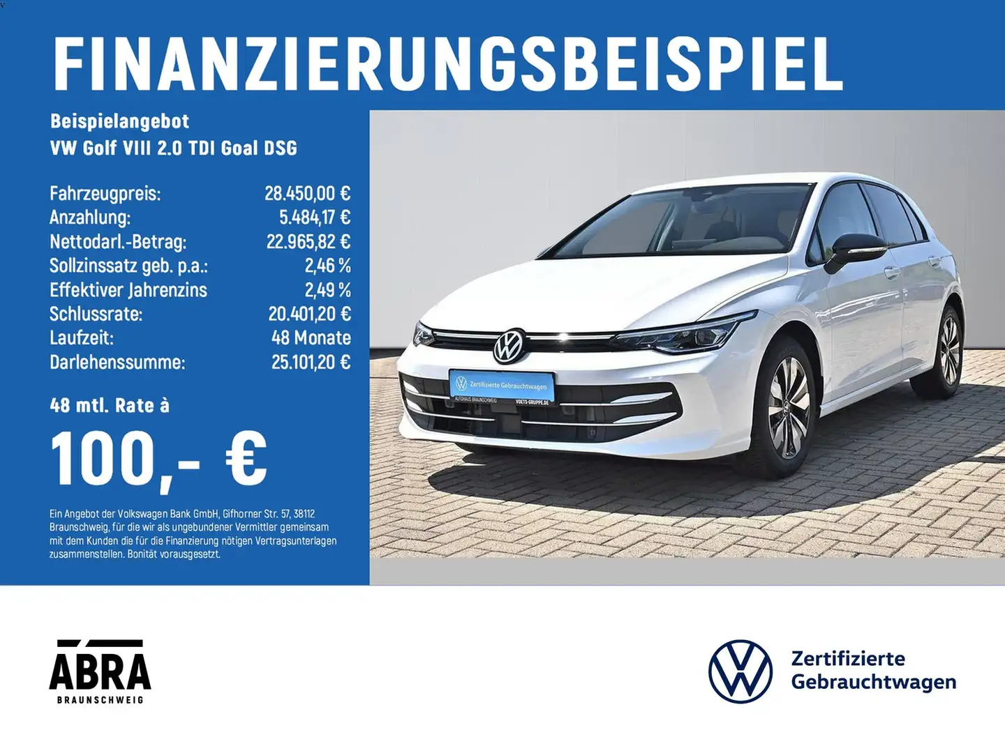 Volkswagen Golf VIII 2.0 TDI Goal DSG LED+NAV+CAM+AHK+ACC Wit - 2