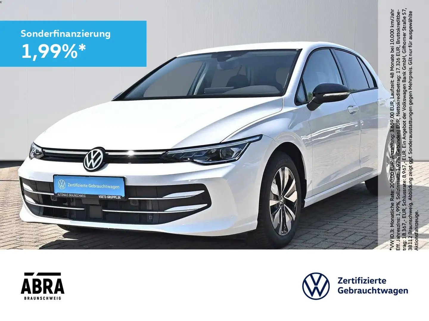 Volkswagen Golf VIII 2.0 TDI Goal DSG LED+NAV+CAM+AHK+ACC Blanc - 1