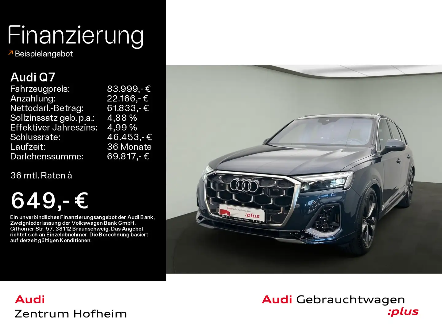 Audi Q7 55 TFSI qu S line tip*EUPE*113.190*Facelift*A Blau - 1