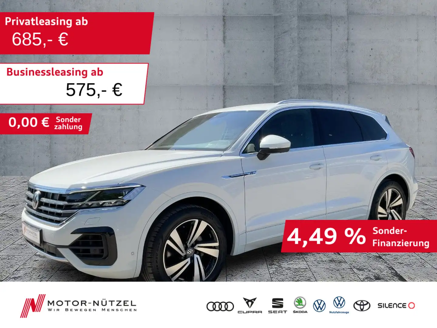 Volkswagen Touareg 3.0TDI 4M R-LINE IQ+LUFT+NAV+ACC+SHZ+AHK Weiß - 1