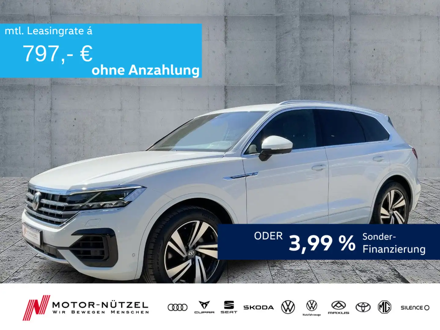 Volkswagen Touareg 3.0TDI 4M R-LINE IQ+LUFT+NAV+ACC+SHZ+AHK Weiß - 1