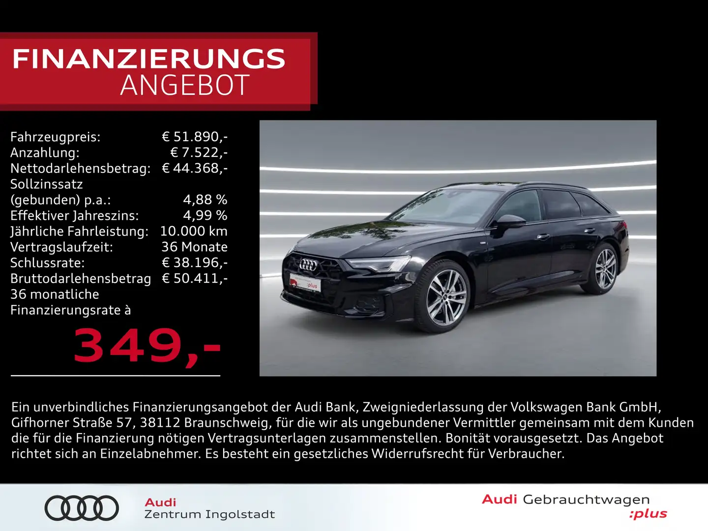 Audi A6 Avant 40 TDI qu 2x S line MATRIX STHZG AHK Design Negru - 1